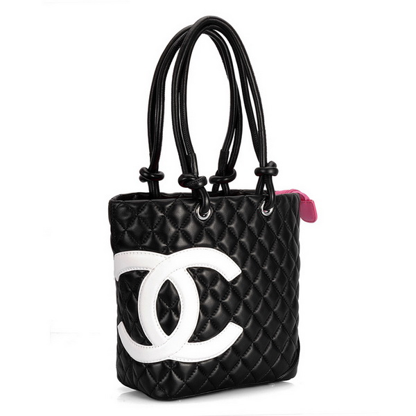 7A Discount Chanel Cambon Middle Shoulder Bags 25167 Black-White
